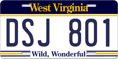 WV license plate DSJ801