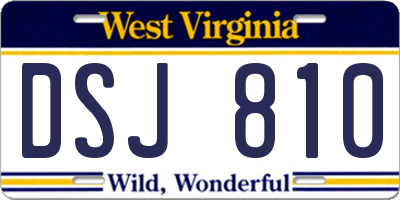 WV license plate DSJ810