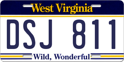 WV license plate DSJ811
