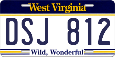 WV license plate DSJ812