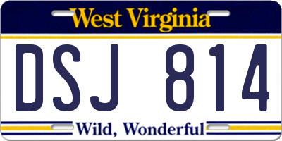 WV license plate DSJ814