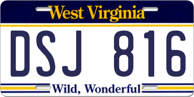 WV license plate DSJ816