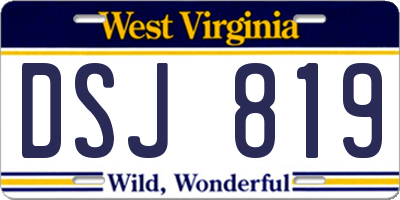 WV license plate DSJ819