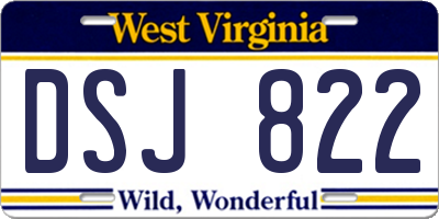 WV license plate DSJ822