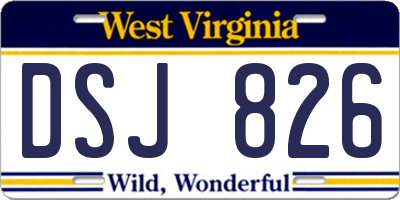 WV license plate DSJ826