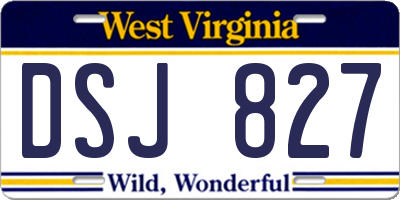 WV license plate DSJ827