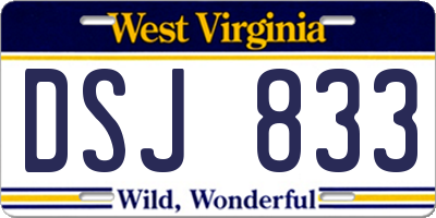 WV license plate DSJ833