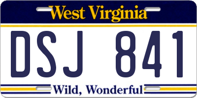 WV license plate DSJ841