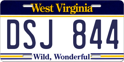 WV license plate DSJ844