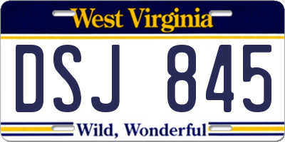 WV license plate DSJ845