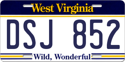 WV license plate DSJ852