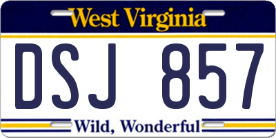 WV license plate DSJ857