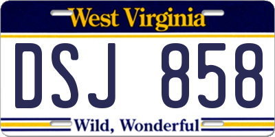 WV license plate DSJ858
