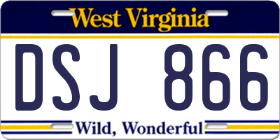 WV license plate DSJ866