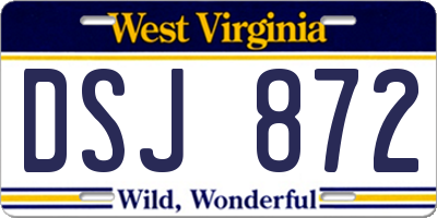 WV license plate DSJ872