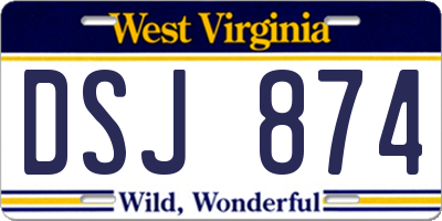 WV license plate DSJ874
