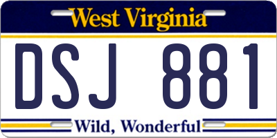 WV license plate DSJ881