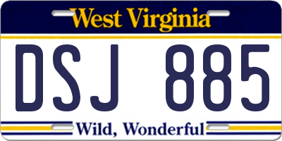 WV license plate DSJ885