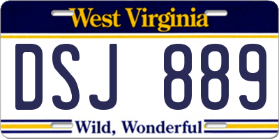 WV license plate DSJ889