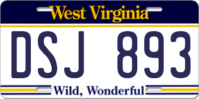 WV license plate DSJ893