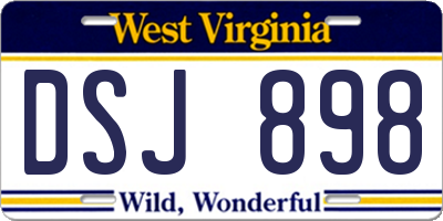WV license plate DSJ898