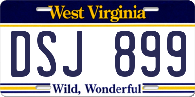 WV license plate DSJ899