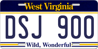 WV license plate DSJ900