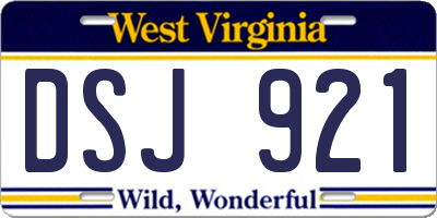WV license plate DSJ921