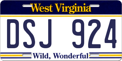 WV license plate DSJ924