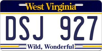 WV license plate DSJ927