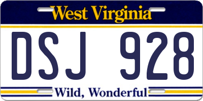 WV license plate DSJ928