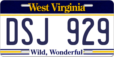 WV license plate DSJ929