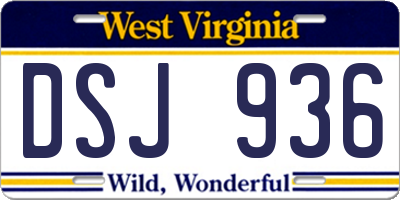 WV license plate DSJ936