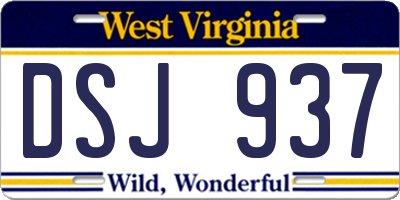 WV license plate DSJ937