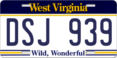 WV license plate DSJ939