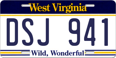 WV license plate DSJ941