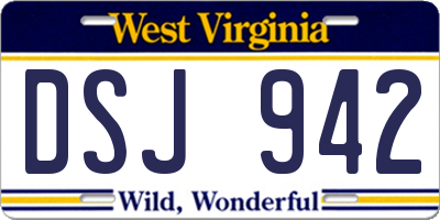 WV license plate DSJ942
