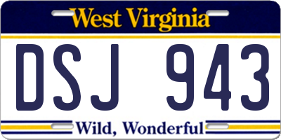 WV license plate DSJ943