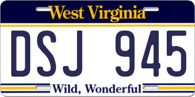 WV license plate DSJ945