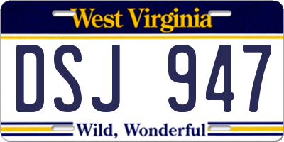 WV license plate DSJ947