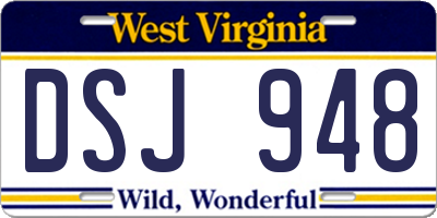 WV license plate DSJ948