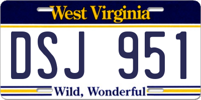WV license plate DSJ951