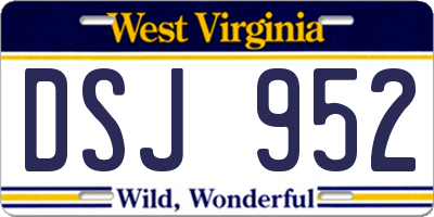 WV license plate DSJ952