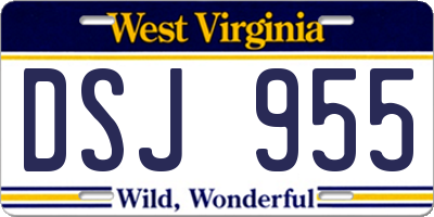 WV license plate DSJ955