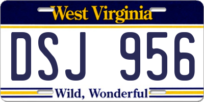 WV license plate DSJ956