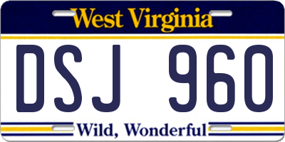 WV license plate DSJ960