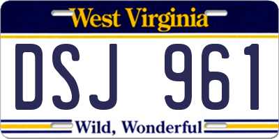 WV license plate DSJ961