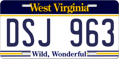 WV license plate DSJ963