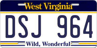 WV license plate DSJ964