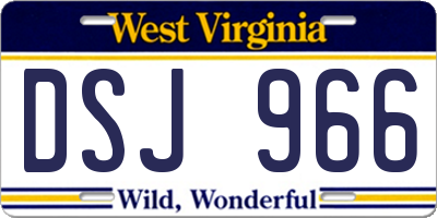 WV license plate DSJ966